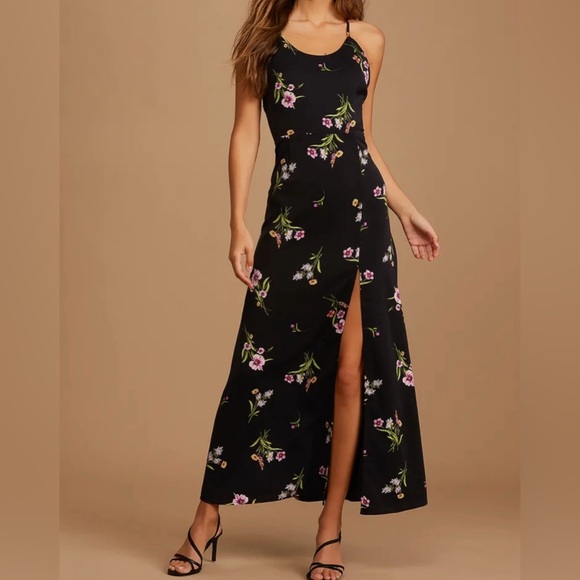 Lulu's Dresses & Skirts - Lulus Blooming Vision Black Floral Dress
